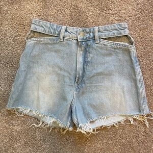 Denim Frayed Hem Women's Shorts